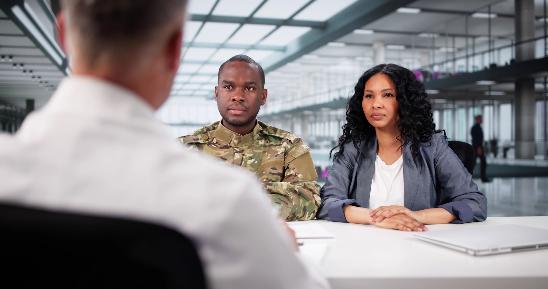 Diverse Therapist Supports Soldier Veteran's Mental Health