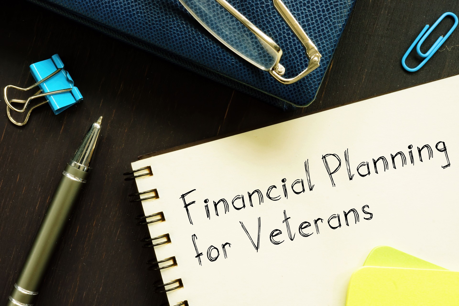 Financial Planning for Veterans is shown on the conceptual business photo